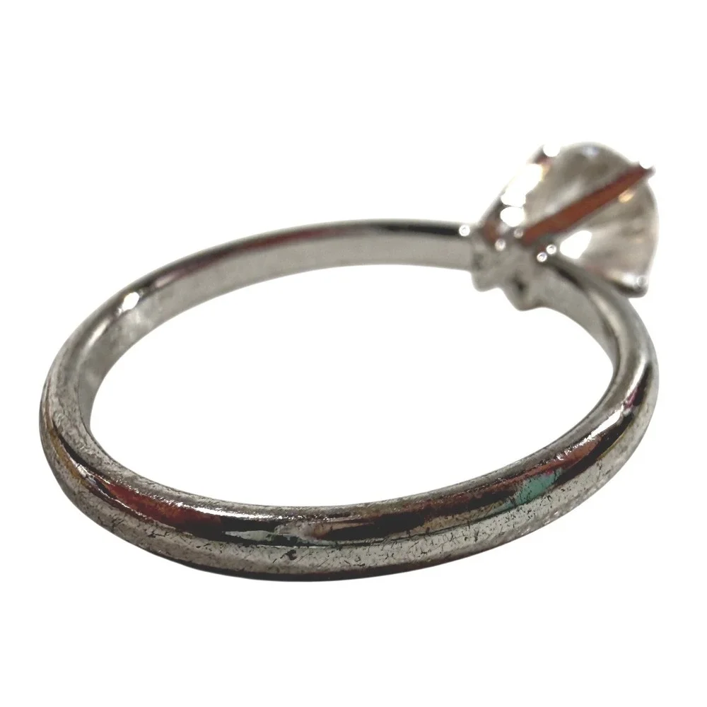 Lind Sterling Silver 925 Round Cut Cubic Zirconia Ring Sz 6.5 Womens Wedding VTG